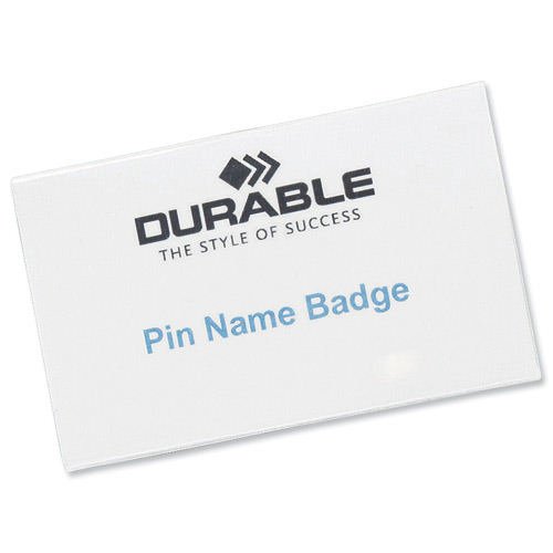 Durable Name Badges with Pin 75x40mm 800819 - Pack 100