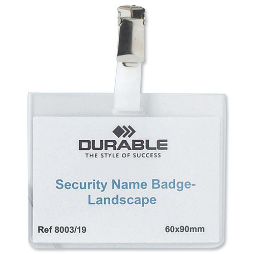 Durable Security Name Badges 60x90mm 800319 - Pack 25