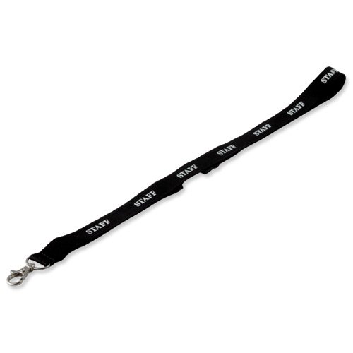 Durable Staff Textile Lanyard Black 823901 - Pack 10