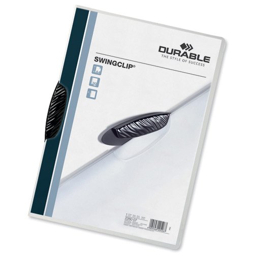 Durable Swingclip Black Clip File A4 3mm 226001 - Pack 25