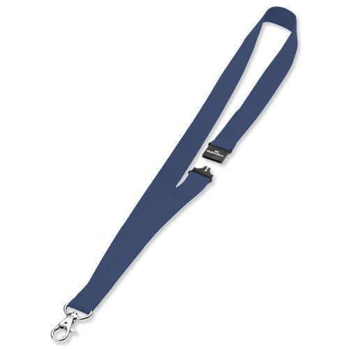 Durable Textile Lanyard 20mm Blue 813707 - Pack 10