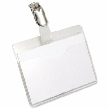 Durable Visitor Name Badges Grey 90x60mm 810619 - Pack 25