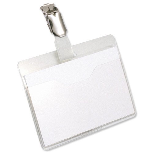 Durable Visitor Name Badges Grey 90x60mm 810619 - Pack 25