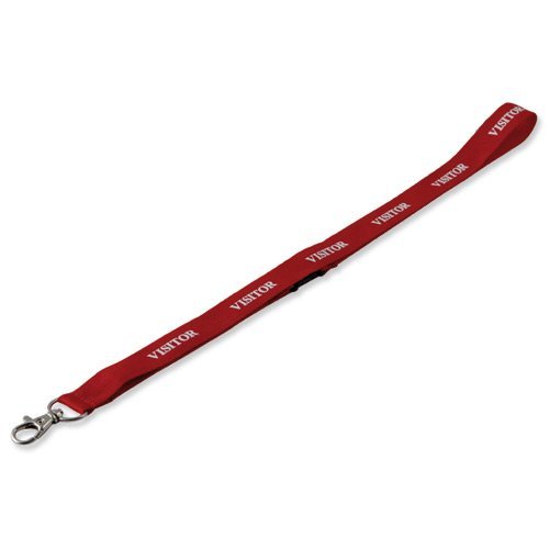 Durable Visitor Textile Lanyard Red 823803 - Pack 10