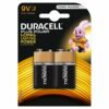 Duracell Plus 9V 2 Batteries 6LR61 MN1604