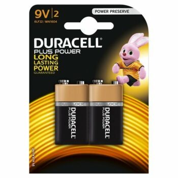 Duracell Plus 9V 2 Batteries 6LR61 MN1604
