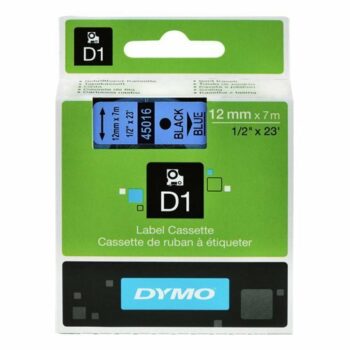 DYMO D1 Label Black on Blue 45016 12mm x 7m - Each