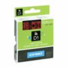 DYMO D1 Label Black on Red 45017 12mm x 7m - Each