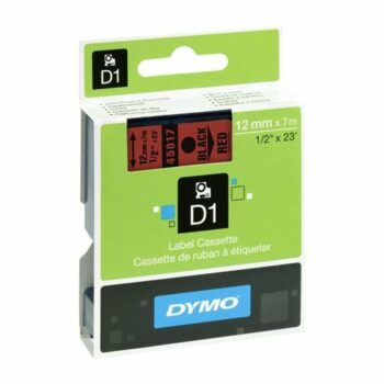DYMO D1 Label Black on Red 45017 12mm x 7m - Each