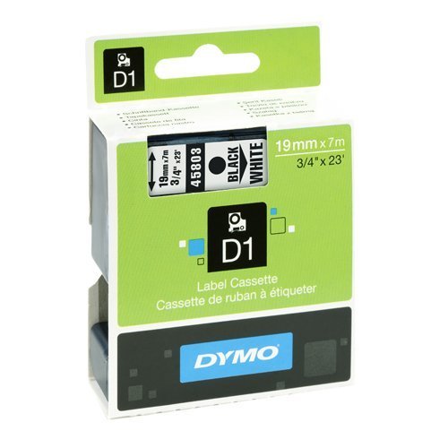 DYMO D1 Label Black on White 45803 19mm x 7m - Each