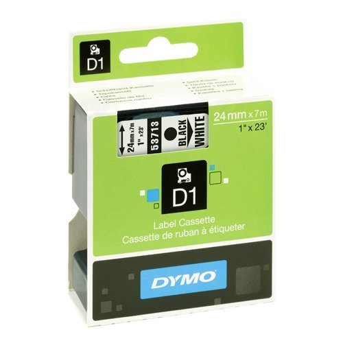 DYMO D1 Label Black on White 53713 24mm x 7m - Each