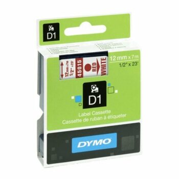 DYMO D1 Label Red on White 45015 12mm x 7m - Each