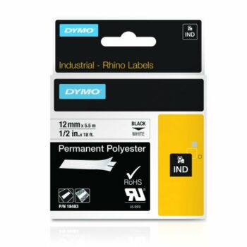 DYMO IND Black on White 18482 Label 9mm Polyester - Each