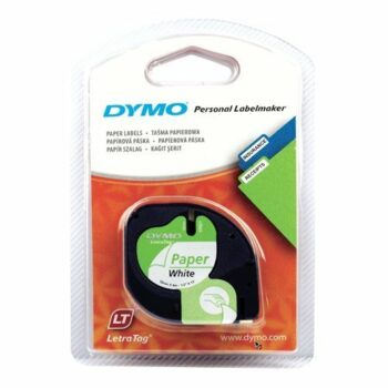 DYMO LT Paper Label Black on White 91200 12mm x 4m - Each