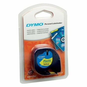 DYMO LT Plastic Label Black on Yellow 91202 12mm x 4m - Each