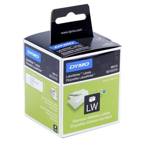 DYMO LW Labels 99010 S0722370 White 28mm x 89mm - 2 Rolls