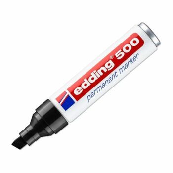 Edding 500 Permanent Markers Black Chisel Tip 4-500001 - Pack 10