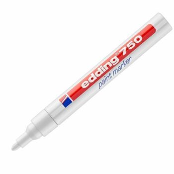 Edding 750 Gloss Paint Markers White Bullet Tip 4-750049 - Pack 10