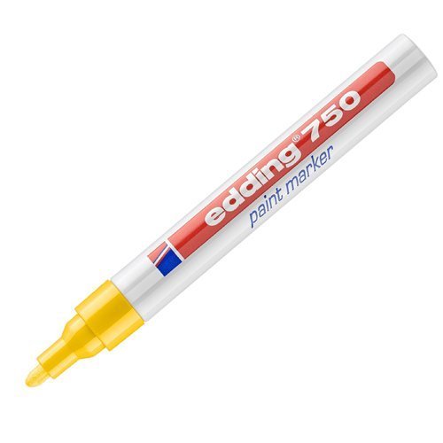 Edding 750 Gloss Paint Markers Yellow Bullet Tip 4-750005 - Pack 10