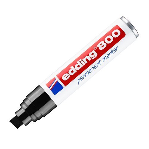 Edding 800 Permanent Markers Black Chisel Tip 4-800001 - Pack 5