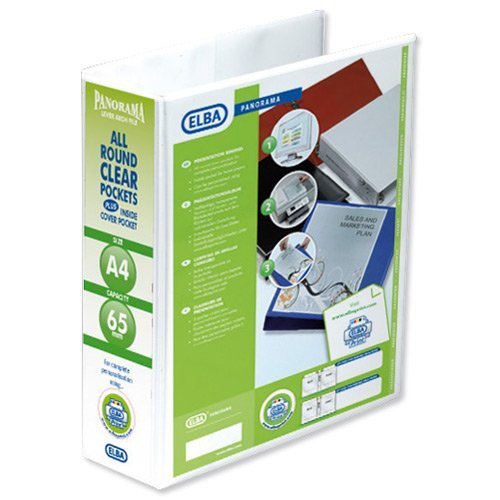 Elba Presentation Lever Arch Files White A4 400008436 - Pack 5