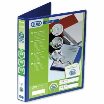 Elba Presentation Ring-Binders 4-Ring 25mm Blue A4 400008415 - Pack 6