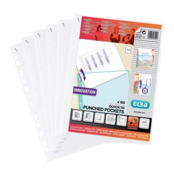 Elba Quick-in Punched Pockets A4 Clear 400012939 - Pack 100