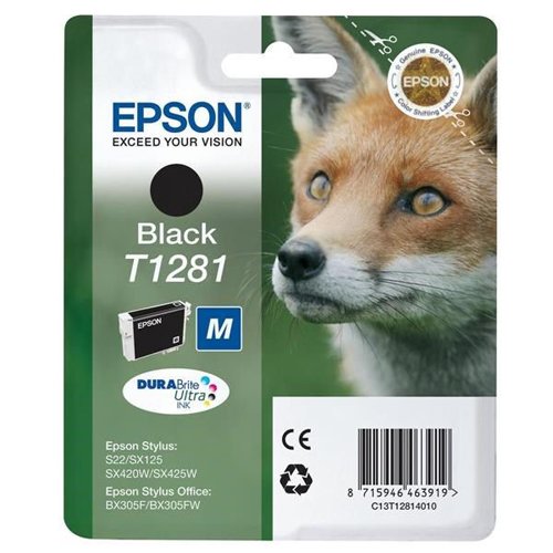 Epson Inkjet Cartridge Black T1281 C13T128140 Fox