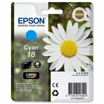 Epson Inkjet Cartridge Cyan 18 C13T180240 Daisy
