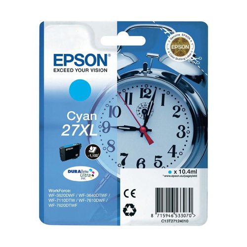 Epson Inkjet Cartridge Cyan 27XL C13T271240 Alarm Clock