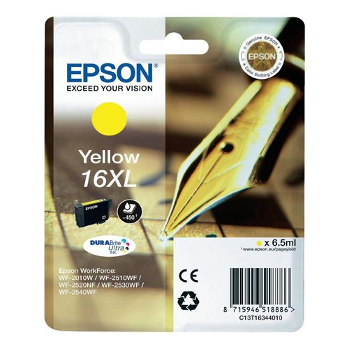 Epson Inkjet Cartridge Yellow 16XL C13T163440 Pen & Crossword
