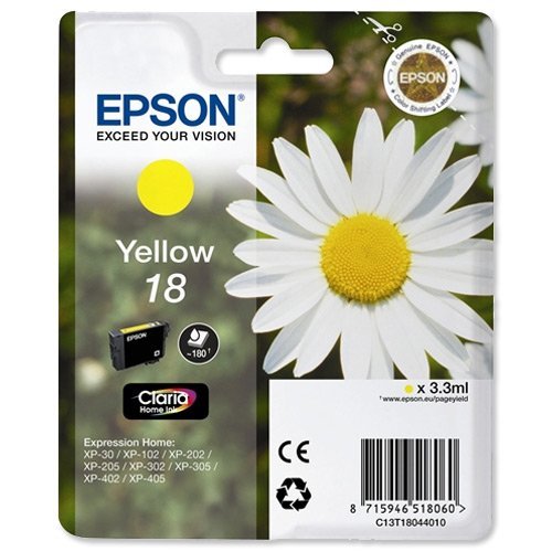 Epson Inkjet Cartridge Yellow 18 C13T180440 Daisy