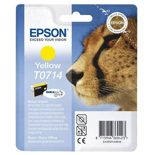Epson Inkjet Cartridge Yellow T0714 C13T071440 Cheetah
