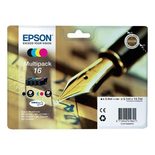 Epson Inkjet Cartridges Black / Cyan / Magenta / Yellow 16 C13T162640 Pen & Crossword
