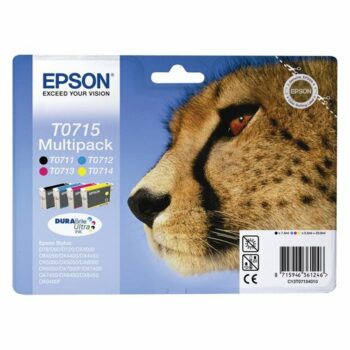 Epson Inkjet Cartridges Black / Cyan / Magenta / Yellow T0715 C13T071540 Cheetah