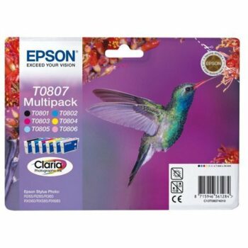 Epson Inkjet Carts Black / Cyan / Yellow / Magenta / LCyan / LMag T0807 Hummingbird