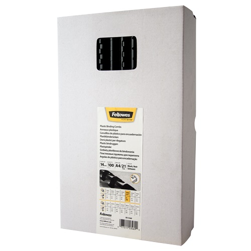 Fellowes 14mm Binding Combs Black - Pack 100 5346907