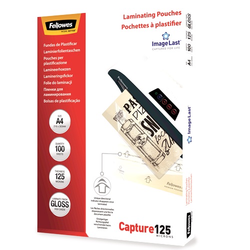 Fellowes A4 125 Micron Laminating Pouches - Pack 100 5307407