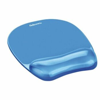 Fellowes Crystal Gel Blue Mousepad and Wrist Rest 91141