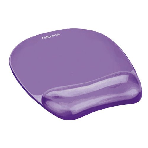 Fellowes Crystal Gel Purple Mousepad and Wrist Rest 91441