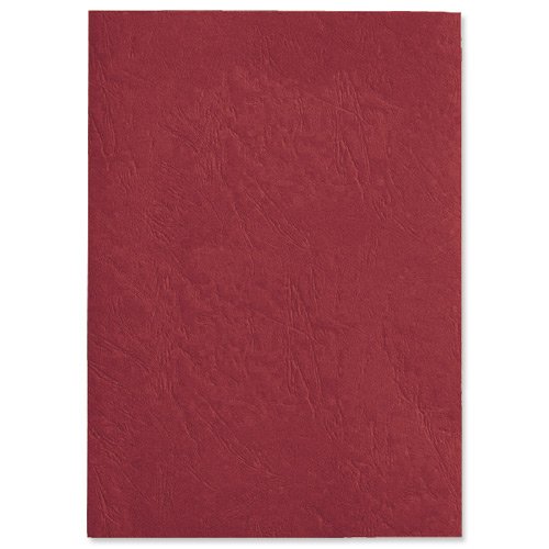 GBC LeatherGrain Covers Red A4 CE040030 - Pack 100