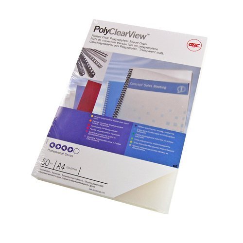 GBC PolyClearView A4 300mic Covers A4 Frosted IB386848 - Pack 100