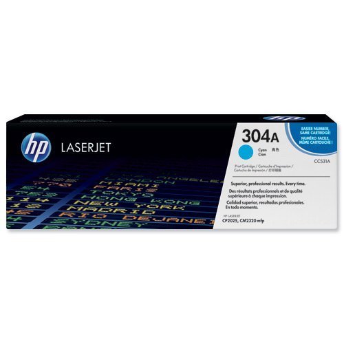 Hewlett Packard - HP Laser Toner Cartridge Cyan 304A CC531A