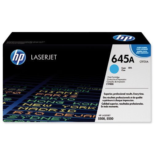 Hewlett Packard - HP Laser Toner Cartridge Cyan 645A C9731A
