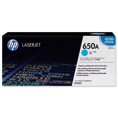 Hewlett Packard - HP Laser Toner Cartridge Cyan 650A CE271A