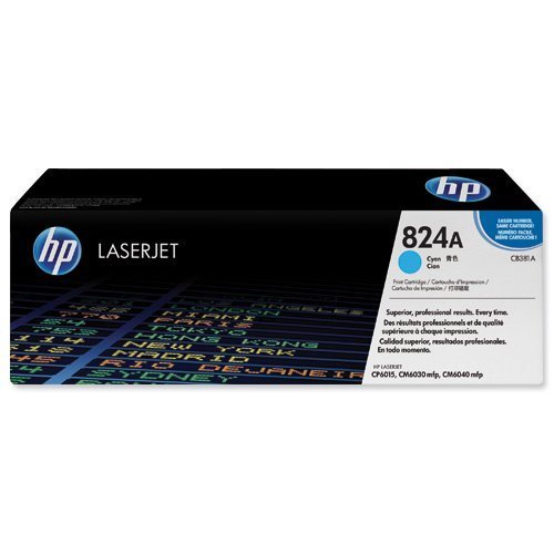 Hewlett Packard - HP Laser Toner Cartridge Cyan 824A CB381A