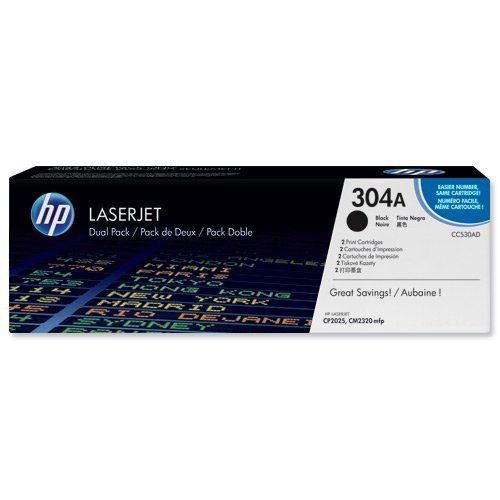 Hewlett Packard - HP Laser Toner Cartridges Black 304A CC530AD - Twin Pack