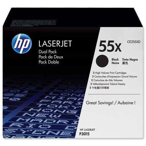 Hewlett Packard - HP Laser Toner Cartridges Black 55X CE255XD - Twin Pack