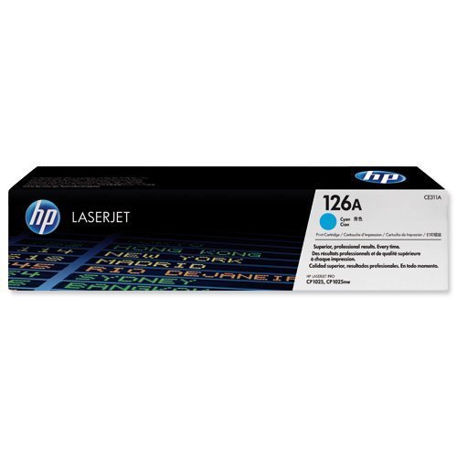 Hewlett Packard Laser Toner Cartridge HP Cyan 126A CE311A
