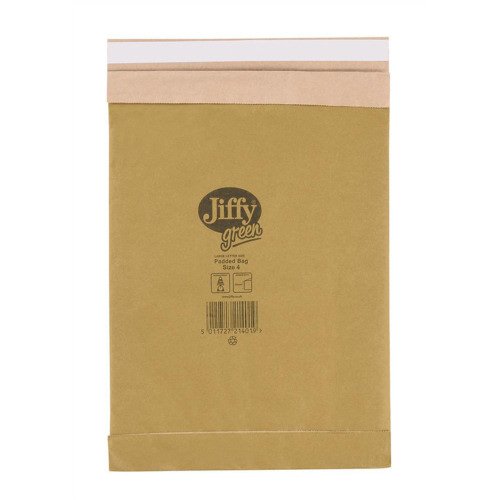 Jiffy Green Padded Bag Size 4 Envelopes G/4 Brown JPB-4 - Pack 100